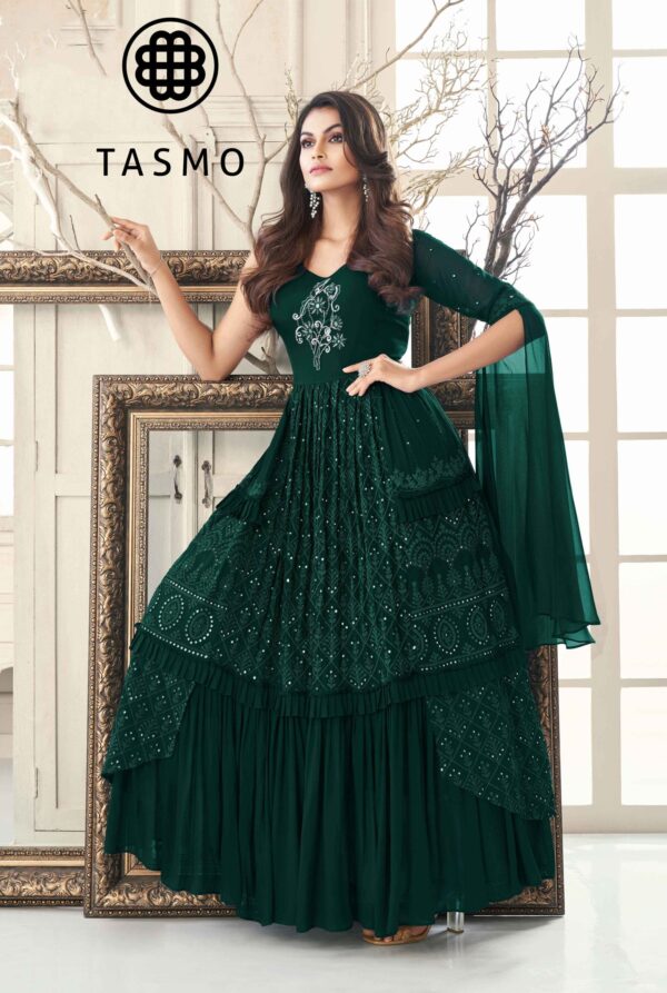 TM 4065 - Designer Gown, Perfect Fusion Combination of Eastern Look & Modern Styling