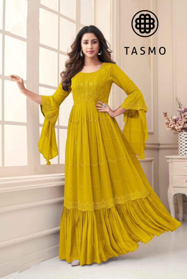 TM 4069 - Designer Gown with Self Textured Handwork