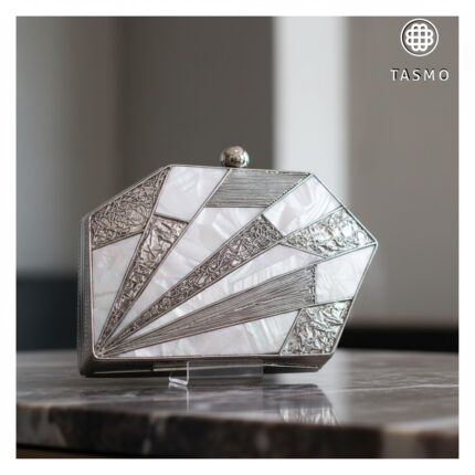 TM 7939 - Silver Metal Box Clutch