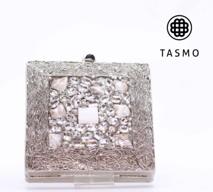 TM 7937 - Silver – Square-Shaped Clutch
