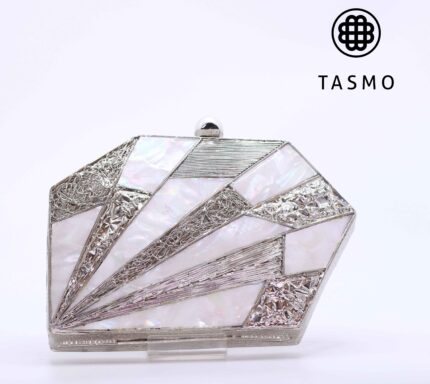 TM 7939 - Silver Metal Box Clutch