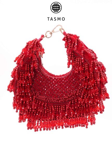 TM 7948 - Red Luxe Beaded Handbag